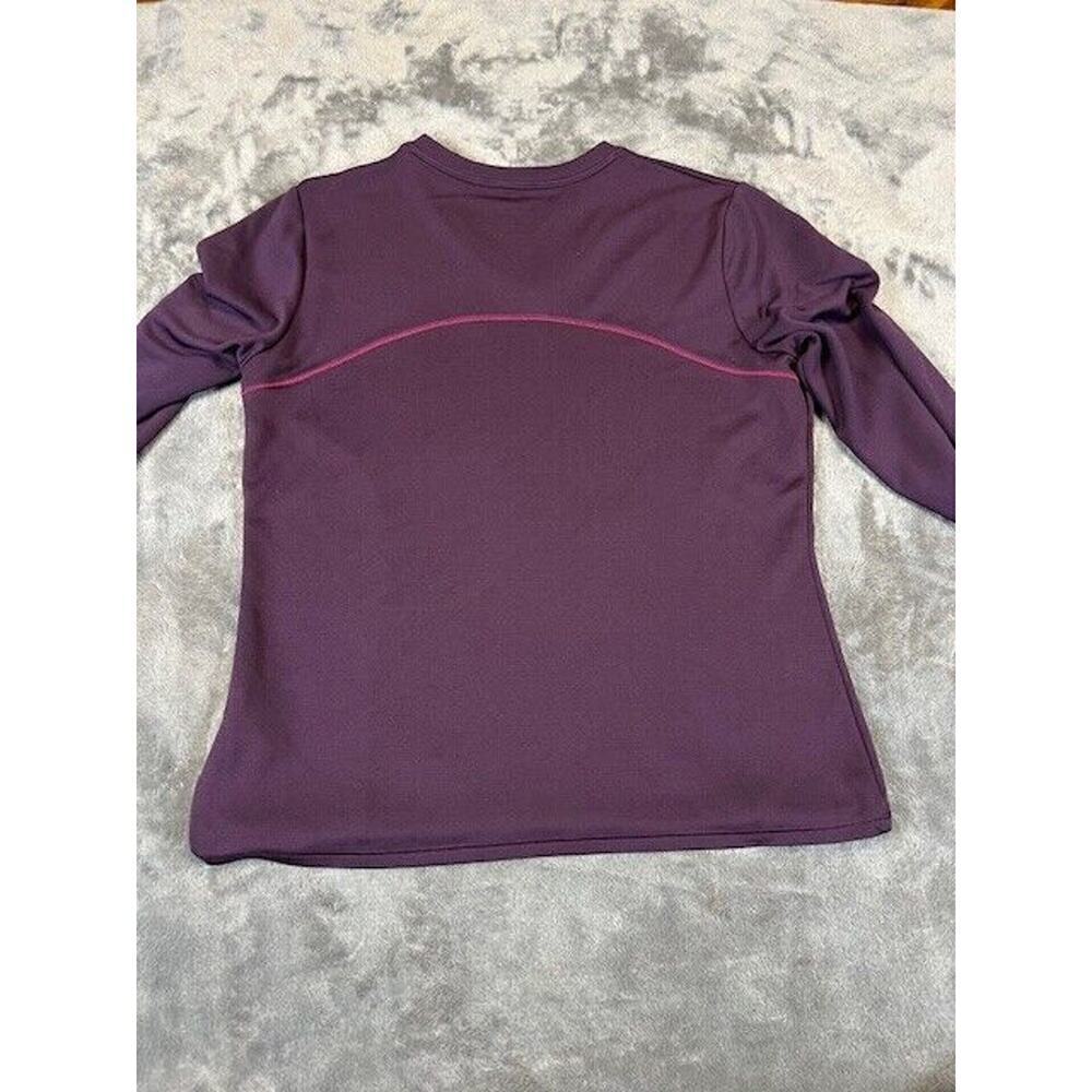 Reebok Women's Stretch Nylon Play Dry L/S V-Neck Purple Athletic T Shirt - S - Picture 7 of 8